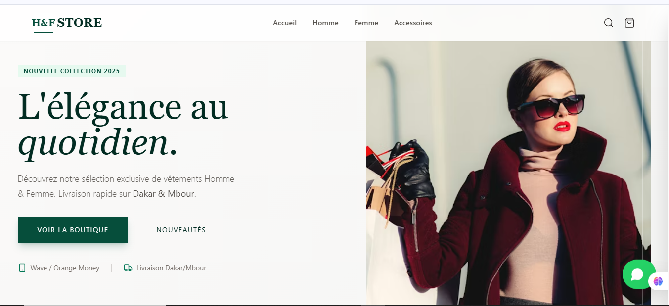 Exemple site E-commerce Mode et Vêtements